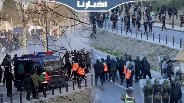 مواجهات بين جماهير الرجاء وقوات الأمن بمحيط ملعب سانية الرمل